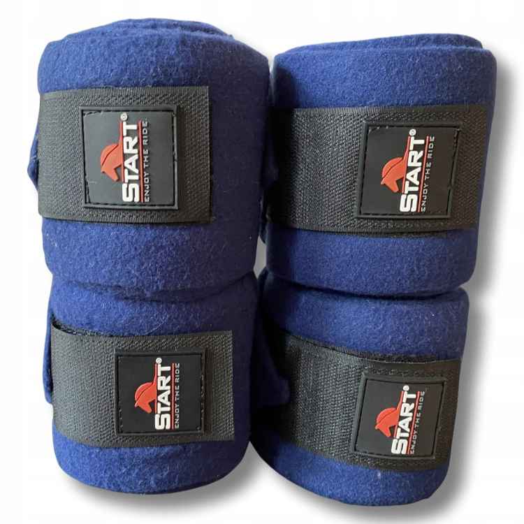 OWIJKI POLAROWE NA RZEP DLA KONIA KONI 3M GRANATOWE 4 SZT