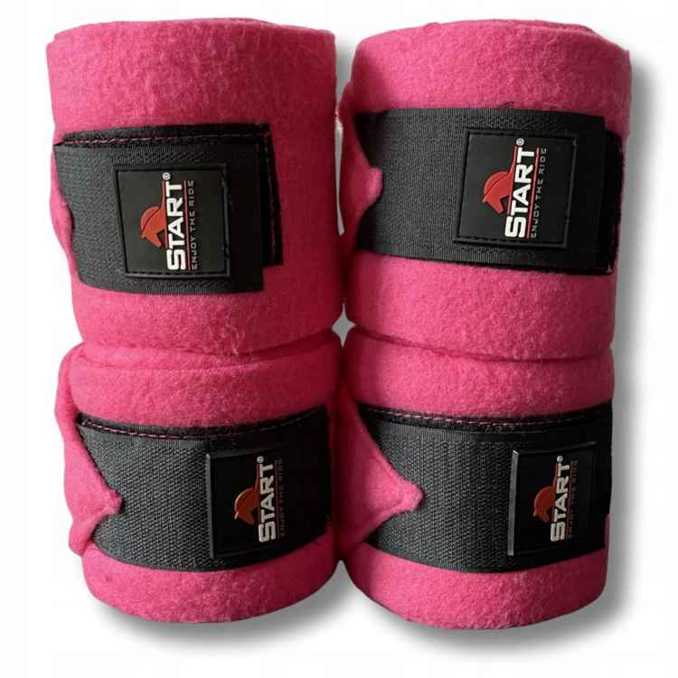 OWIJKI POLAROWE NA RZEP DLA KONIA 3M RÓŻOWE 4 SZT