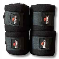 OWIJKA OWIJKI POLAROWE NA RZEP DLA KONIA KONI CZARNE KOMPLET 4SZT