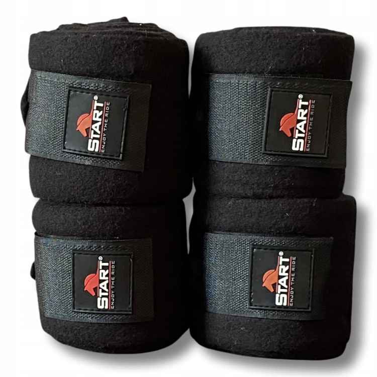 OWIJKA OWIJKI POLAROWE NA RZEP DLA KONIA KONI CZARNE KOMPLET 4SZT