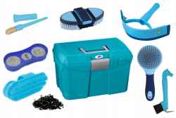 9 ELEMENTÓW ZESTAW SZCZOTEK DLA KONIA SKRZYNKA