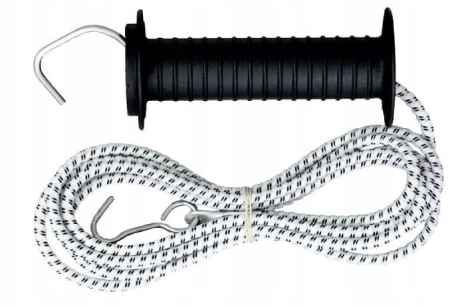 Przejdź do produktu Uchwyt bramowy czarny do pastucha elektrycznego z linką elastyczną  dla koni