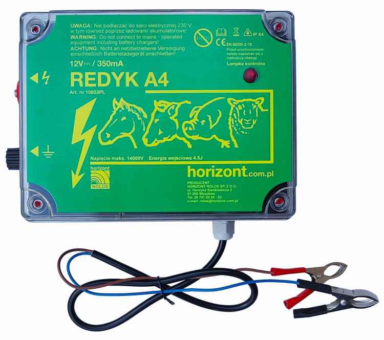 ELEKTRYZATOR PASTUCH ELEKTRYCZNY REDYK A4 4,5J