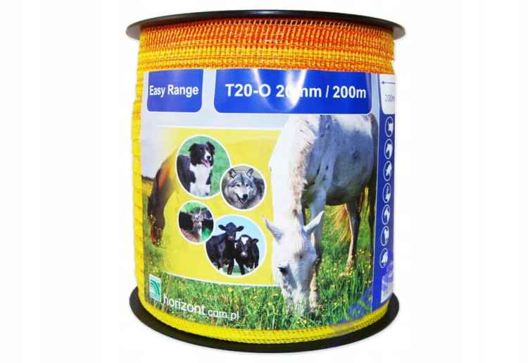 TAŚMA PASTUCH ELEKTRYCZNY 20MM 200M OGRODZENIE DLA KONI BYDŁA