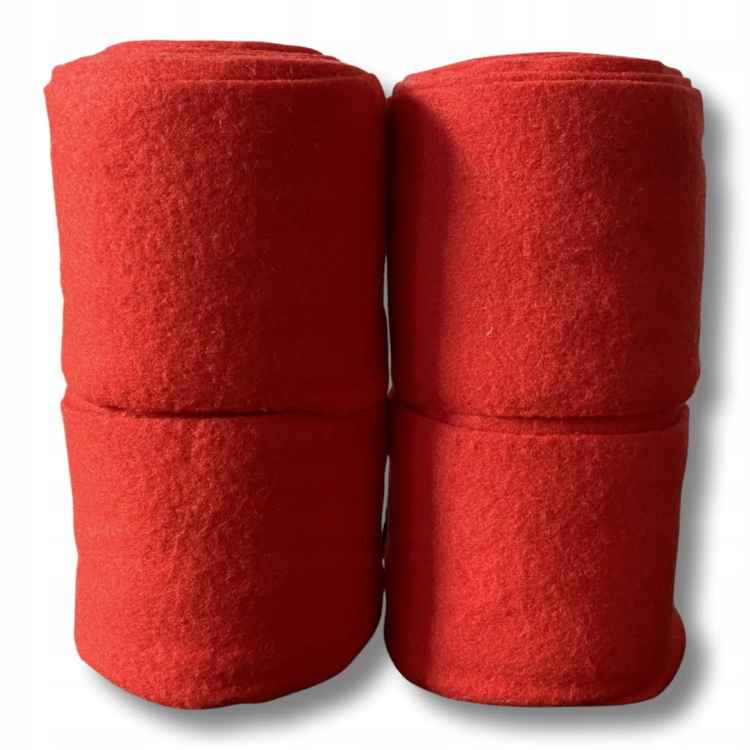 OWIJKI POLAROWE NA RZEP DLA KONIA KONI 3M CZERWONE 4 SZT