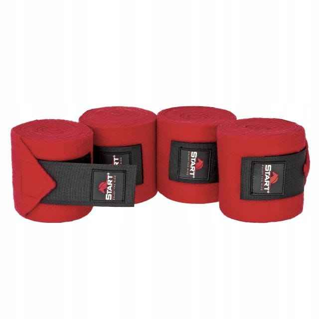 OWIJKI POLAROWE NA RZEP DLA KONIA KONI 3M CZERWONE 4 SZT