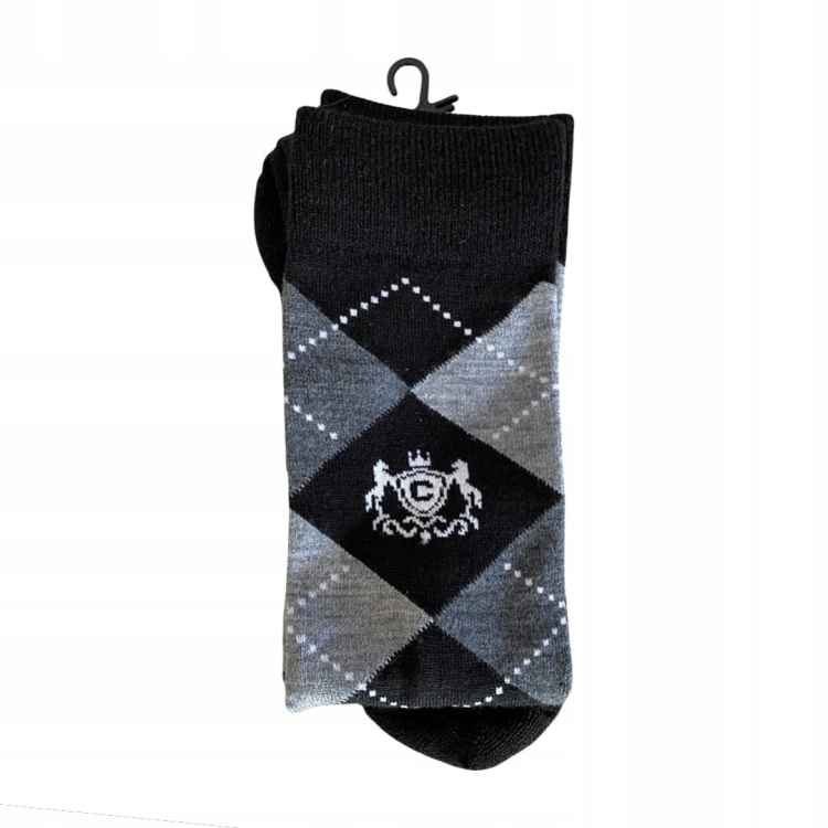 Skarpety jeździeckie merino szaro-czarne 31-34