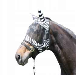 MOSKITIERA MASKA DLA KONIA PRZECIW OWADOM NA MUCHY Z USZAMI PONY