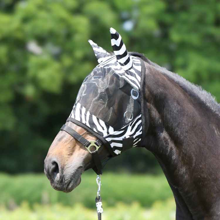 MOSKITIERA MASKA DLA KONIA PRZECIW OWADOM NA MUCHY Z USZAMI PONY
