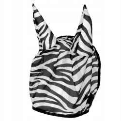 MOSKITIERA MASKA DLA KONIA PRZECIW OWADOM NA MUCHY ZEBRA Z USZAMI PONY