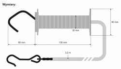 ZESTAW BRAMOWY DO OGRODZENIA ELEKTRYCZNEGO UCHWYT + GUMA