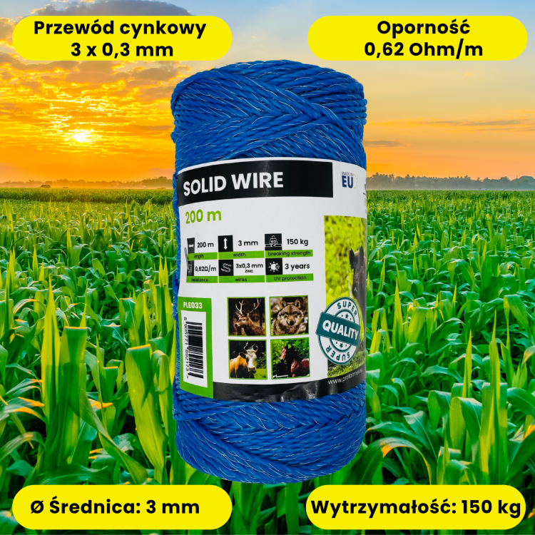 PASTUCH ELEKTRYCZNY NA DZIKI LISY WILKI JELENIE KONIE BYDŁO KROWY PSY 230 V