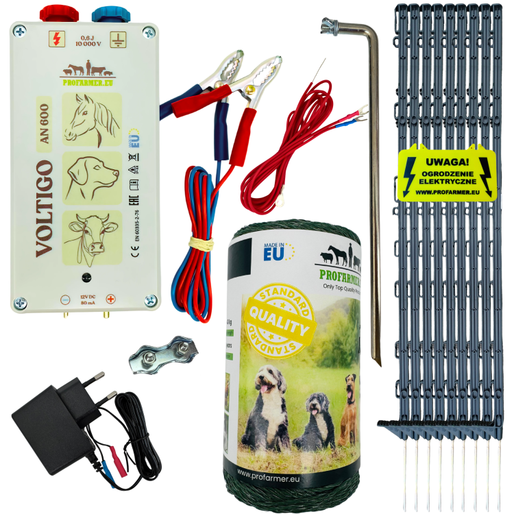 OGRODZENIE ELEKTRYCZNE PASTUCH ELEKTRYCZNY DLA PSA DO OGROGU DRÓB SŁUPKI