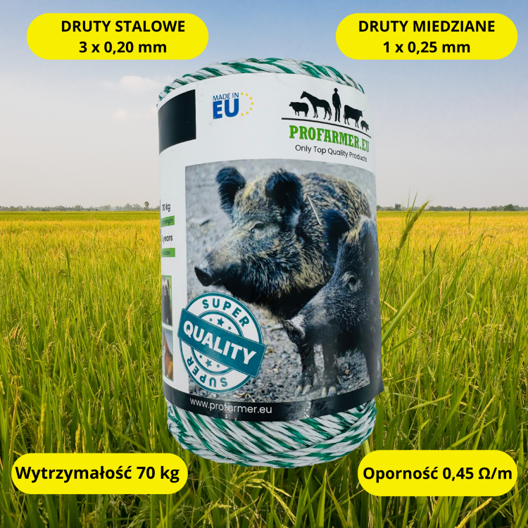 PASTUCH ELEKTRYCZNY BARDZO MOCNY NA DZIKI WILKI BYDŁO ZE SŁUPKAMI 12V