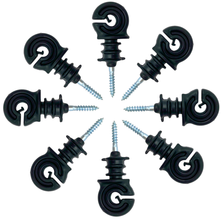 IZOLATORY DO DRUTU LINKI PLECIONKI PASTUCH ELEKTRYCZNY WKRĘT 6 MM - 50 SZT