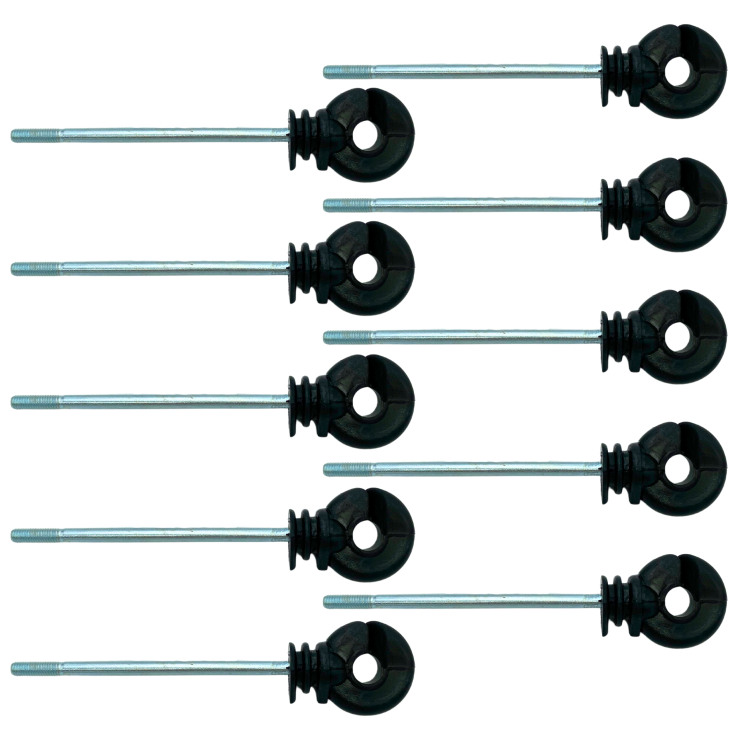 Izolatory długi gwint metryczny M6 do pastucha elektrycznego 120 mm - 10szt