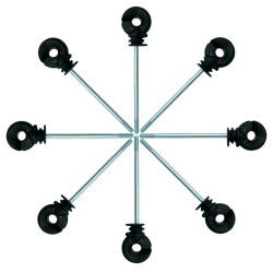 Izolatory długi gwint metryczny M6 do pastucha elektrycznego 120 mm - 10szt