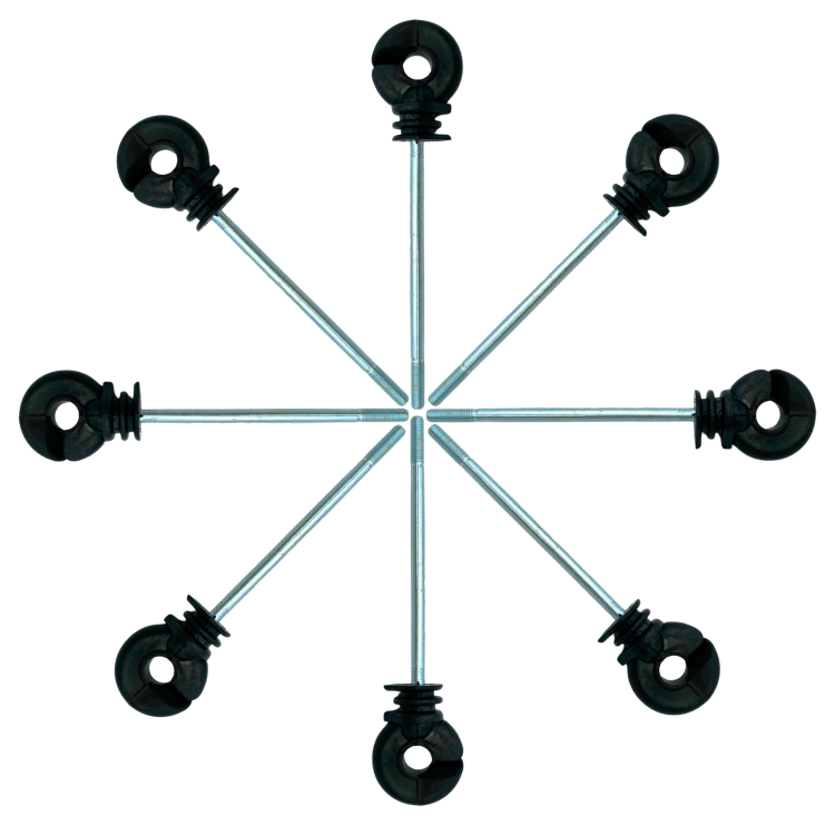 Izolatory długi gwint metryczny M6 do pastucha elektrycznego 120 mm - 10szt