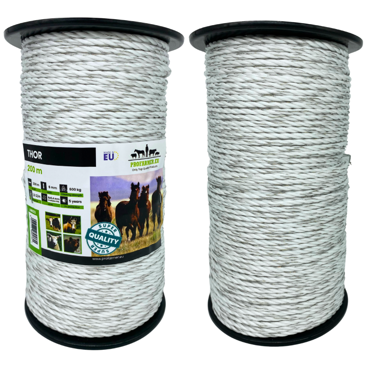 PLECIONKA LINA LINKA DRUT DO PASTUCHA 6mm/200m