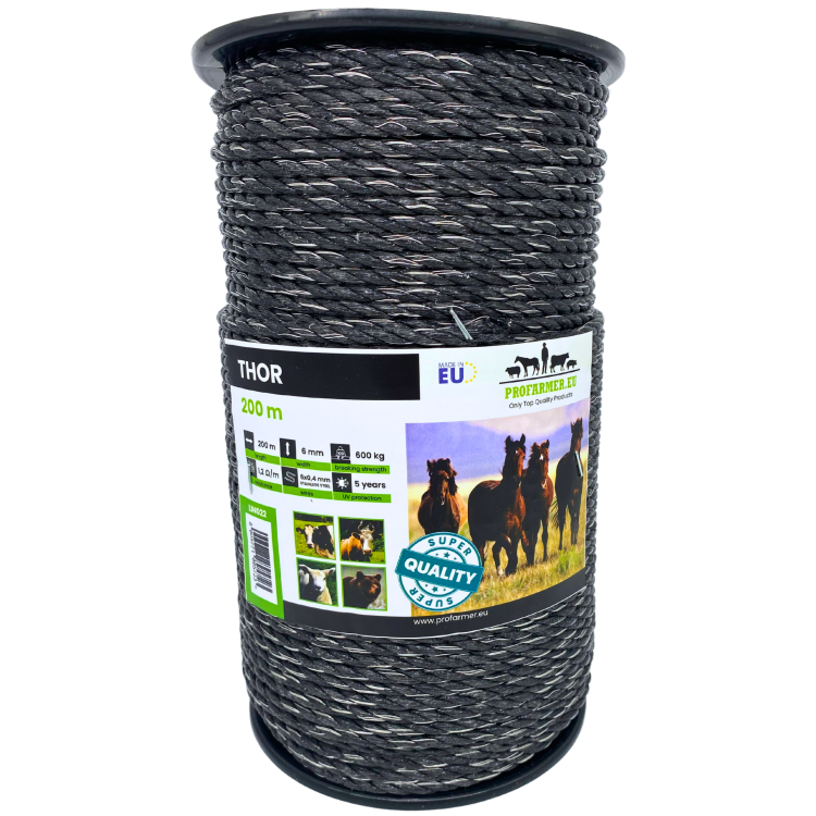 INA LINKA DRUT DO PASTUCHA 6mm/200m KOŃ KONIE 600 KG OGRODZENIE ELEKTRYCZNE