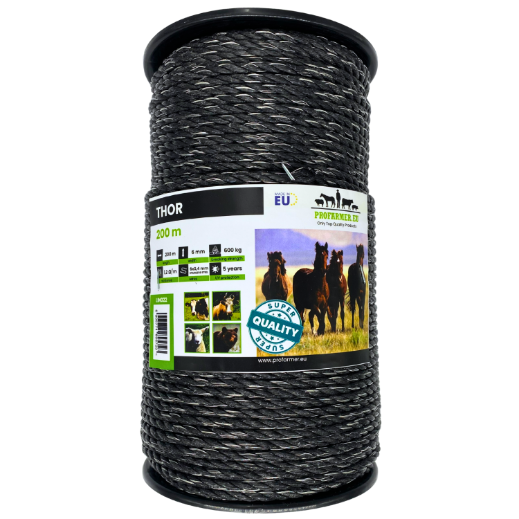 INA LINKA DRUT DO PASTUCHA 6mm/200m KOŃ KONIE 600 KG OGRODZENIE ELEKTRYCZNE