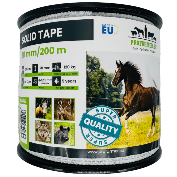 Taśma SOLID TAPE ogrodzenie elektryczne 20mm 200m