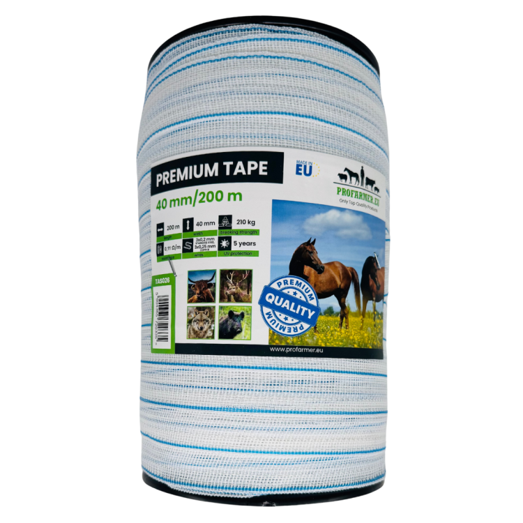 TAŚMA PREMIUM DO PASTUCHA 200 M 40 MM / 4 CM