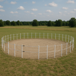 Lonżownik dla koni ze słupków i liny