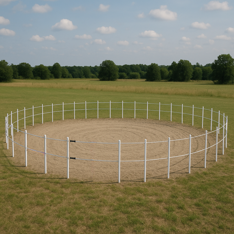 Lonżownik dla koni ze słupków i liny