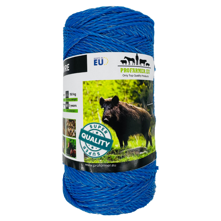 Plecionka linka 3mm 200m niebieska do pastucha elektrycznego