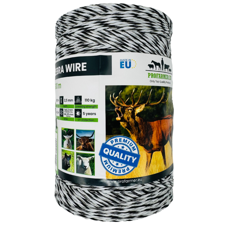 Plecionka zebra do pastucha elektrycznego 500m