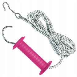 Uchwyt bramowy z gumą różowy dla koni