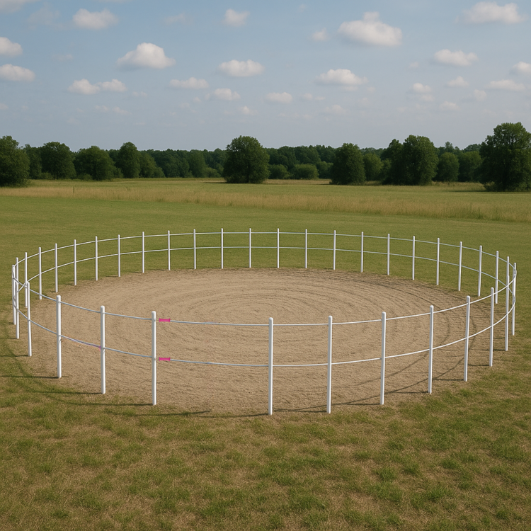 Wizualizacja lonżownik 20m ze słupków Equisafe