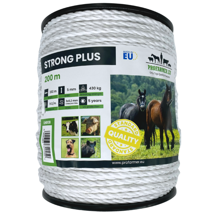 LINA DO PASTUCHA OGRODZENIA ELEKTRYCZNEGO 200M 5MM