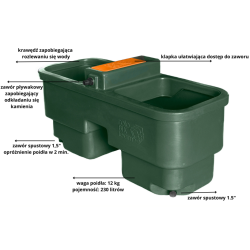 POIDŁO PASTWISKOWE DWUKOMOROWE 230L NA PADOK Z ZAWOREM PŁYWAKOWYM