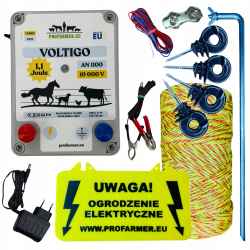 Komplet do ogrodzenia elektrycznego elektryzator plecionka izolatroy