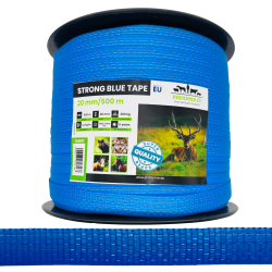 Taśma niebieska do elektrycznego ogrodzenia na dzikie zwierzęta świetnie widoczna.png