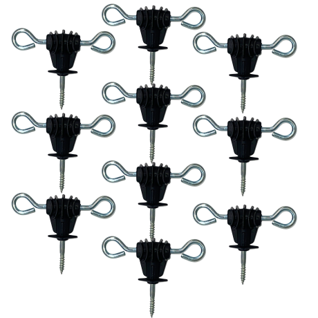 Przejdź do produktu Izolator bramowy do pastucha wkręcany w drewno drut plecionka 10 szt zestaw