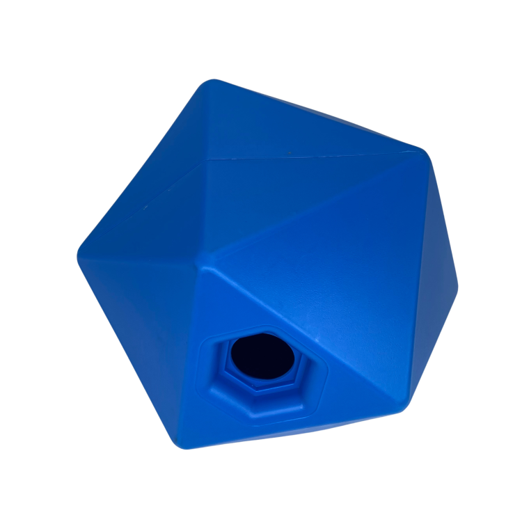 Piłka dla konia niebieska na smaczki do boku na padok