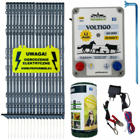 Przejdź do produktu Pastuch elektryczny dla psa – kompletny zestaw ogrodzenia elektrycznego - ZES026