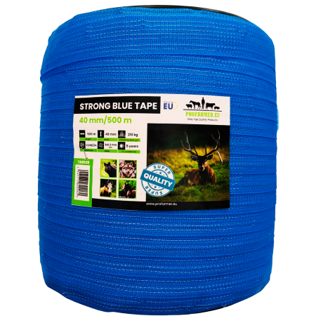 Przejdź do produktu Taśma do pastucha elektrycznego 40mm - 500m niebieska STRONG BLUE