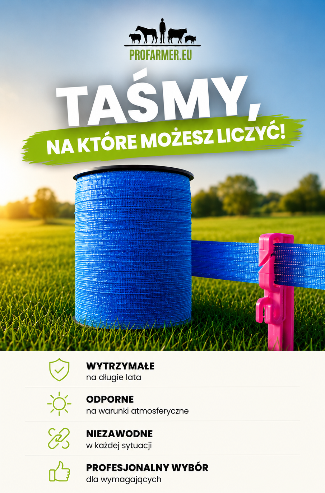 Taśmy do pastucha niebieskie